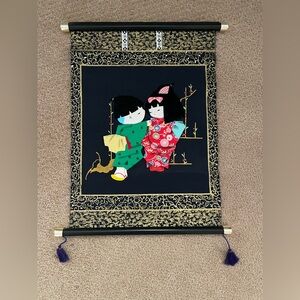 Authentic Japanese Decorative Scroll Wall Hanging